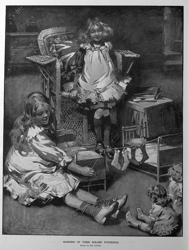 Hanging up dollies for Xmas